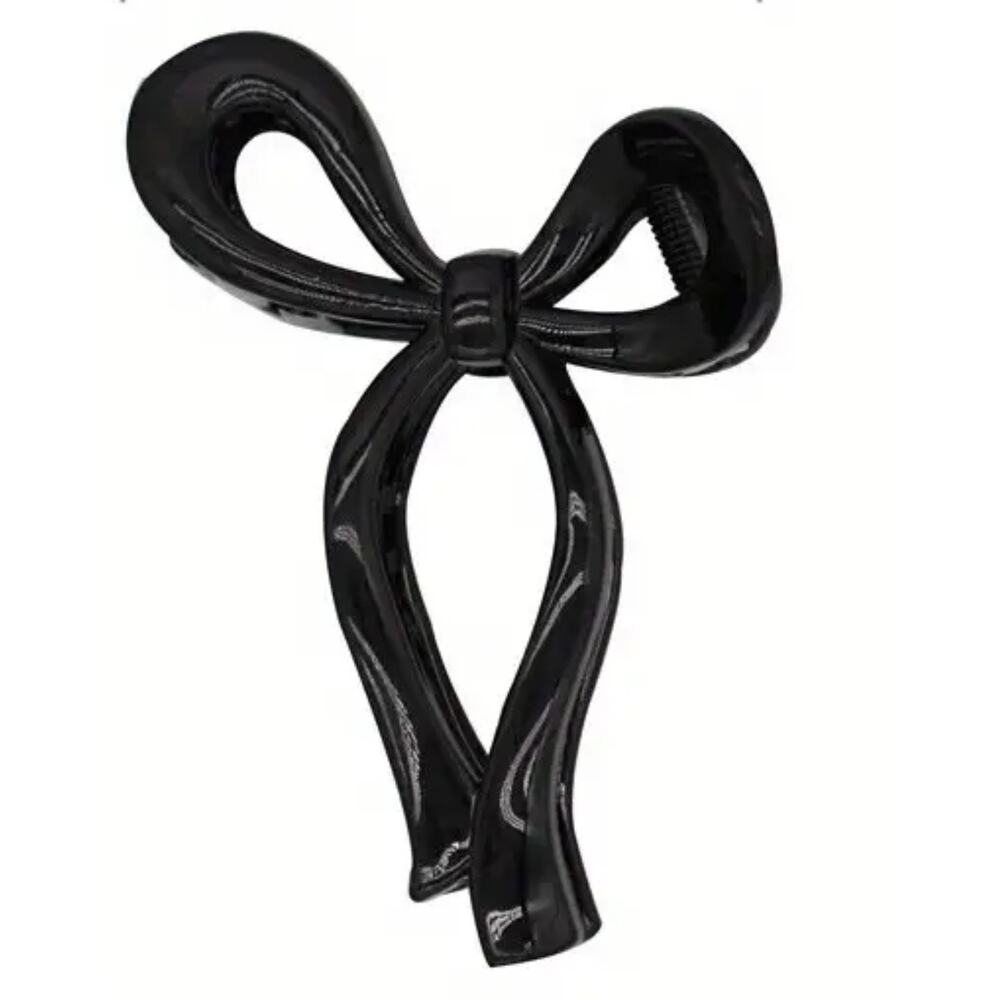 Black Bow Hair Clip